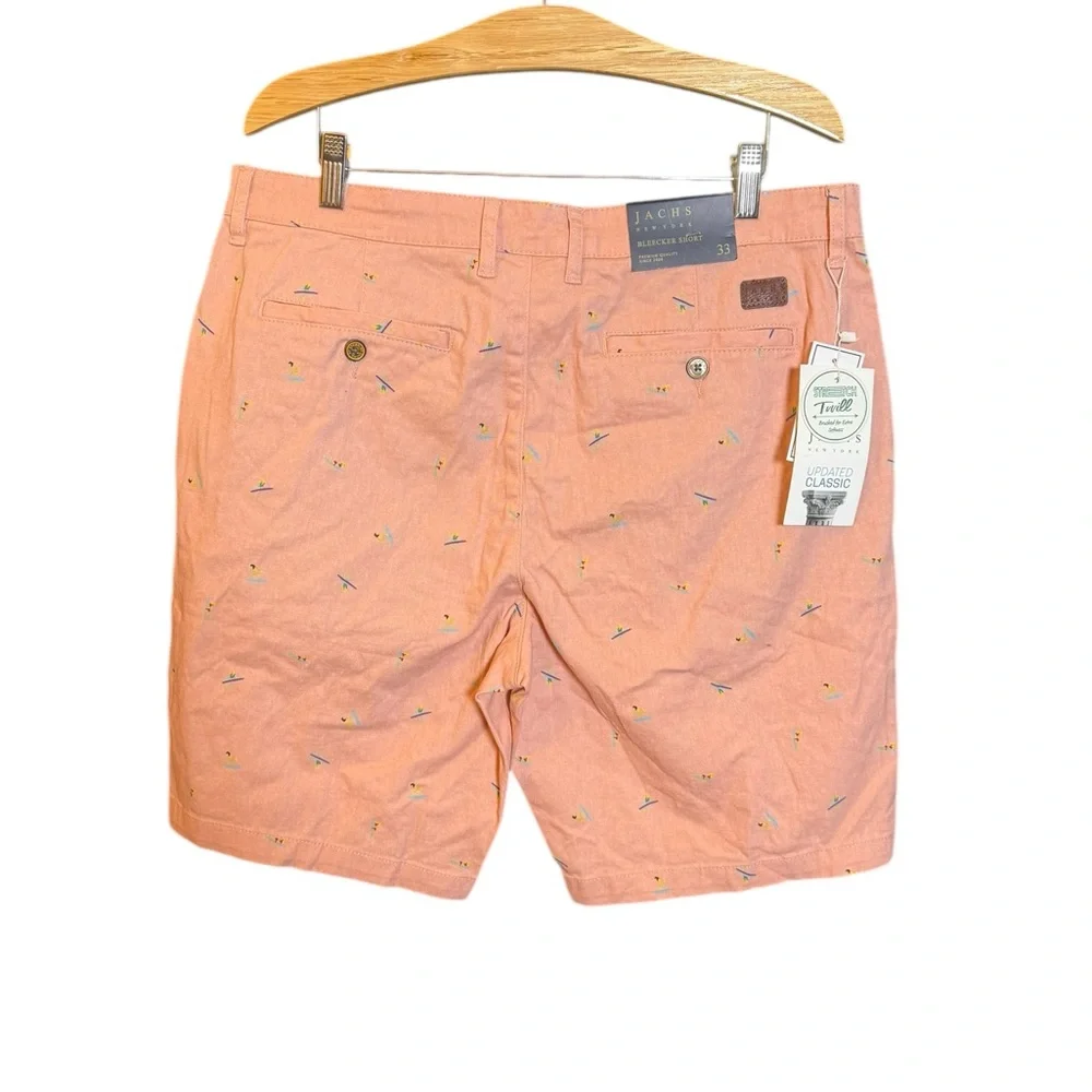Jachs New‎ York Pink Surfer Print Twill Bleecker Shorts Size 33